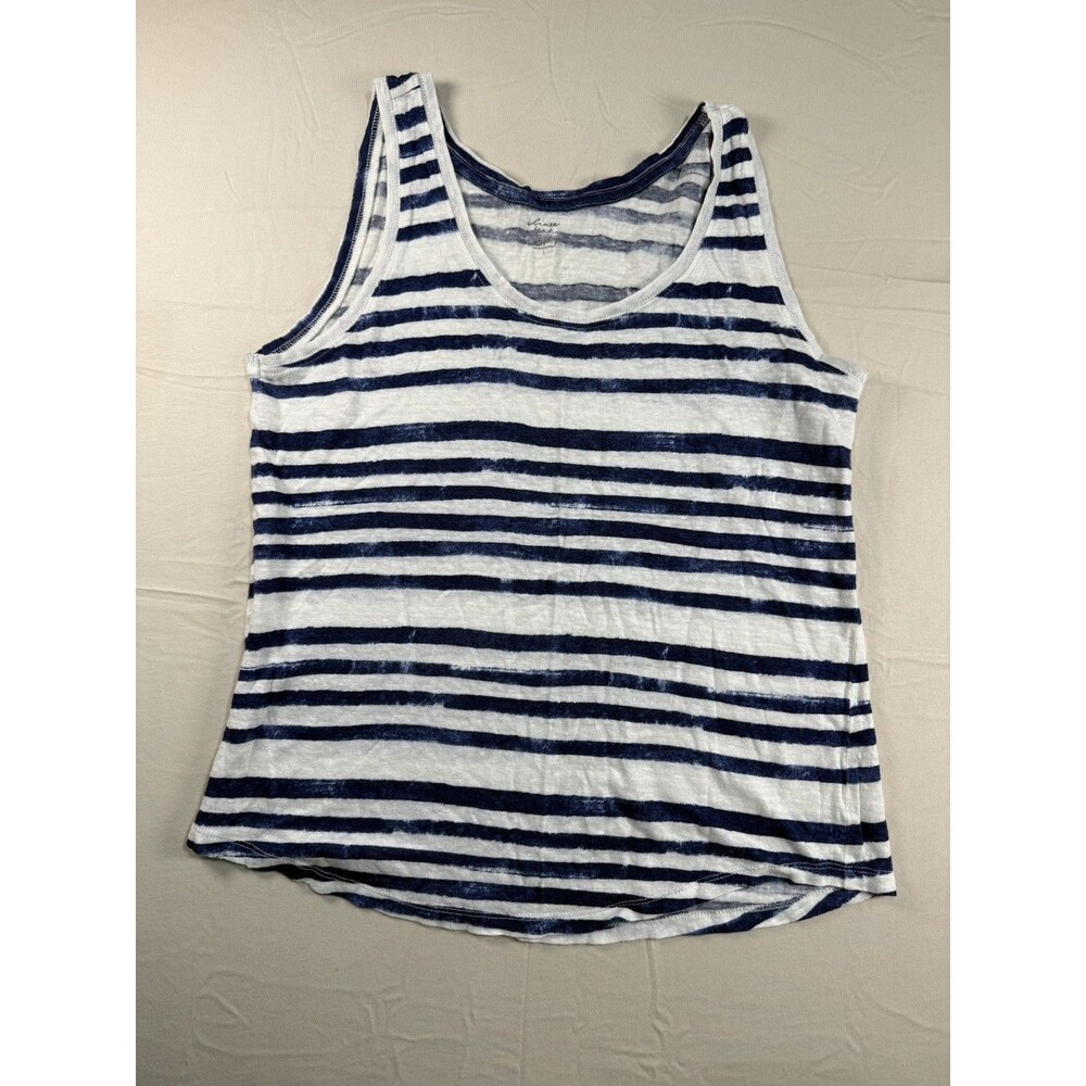 LOFT Women’s Tank Top – Size L – Navy & White Stripe – Scoop Neck